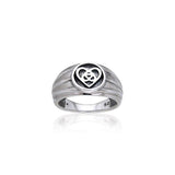 Silver Celtic Knotwork Heart Ring TRI126
