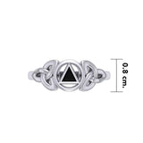 AA Recovery Silver Ring with Inlay Stone TRI1271