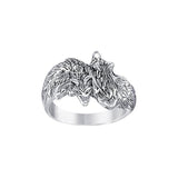 Wolf Pair Sterling Silver Ring TRI1322