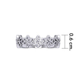 Celtic Floral Silver Band Ring TRI1339 - Jewelry