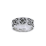 NA Recovery Symbol Silver Band Ring TRI1384 - Jewelry