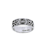 NA Recovery Symbol Sterling Silver Band Ring TRI1385