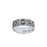NA Recovery Symbol Silver Band Ring TRI1385 - Jewelry