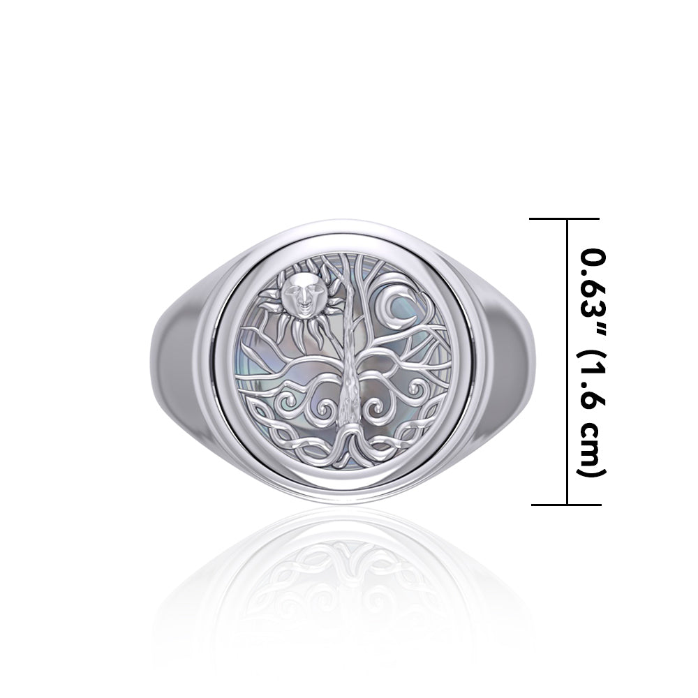 Reversible Earth Cycle Silver Flip Ring TRI153