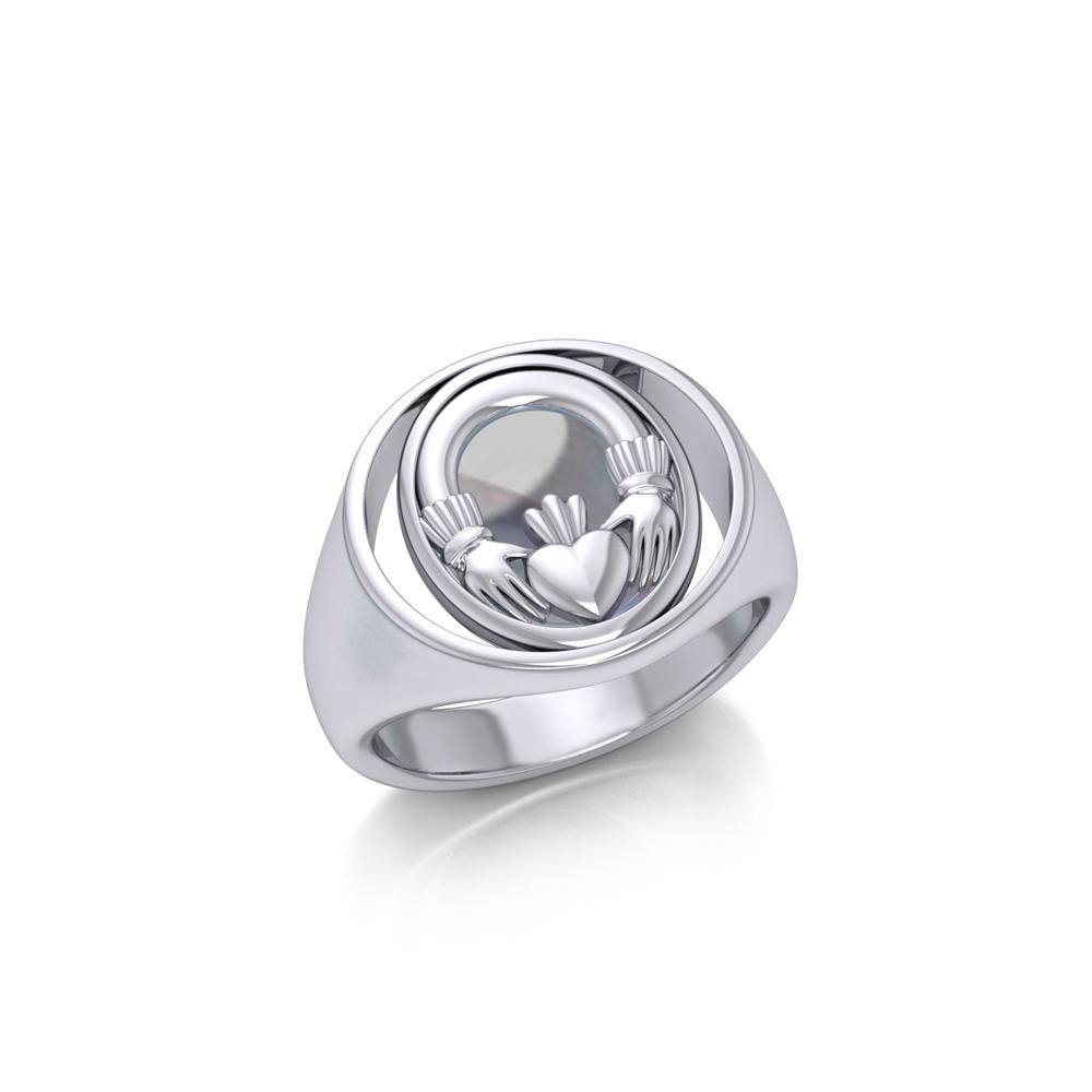 Irish Claddagh Flip Ring TRI154 – Peter Stone Jewelry