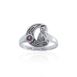 Celtic Cat Sterling Silver Moon Ring TRI1541 - Jewelry
