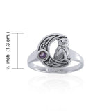 Celtic Cat Sterling Silver Moon Ring TRI1541 - Jewelry