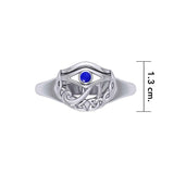 Eye of Horus with Celtic Knot Crescent Moon Silver Ring TRI1544 - Jewelry