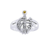 Gemstone Cimaruta Witch Ring TRI1580 - Jewelry