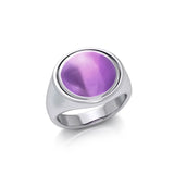 Anillo reversible de plata con pentáculo de fases lunares TRI160