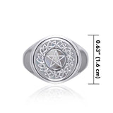 Celtic Knot & Five-Pointed Star Sterling Silver Flip Ring TRI161