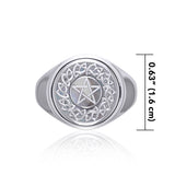 Silver Celtic Pentacle Flip Ring TRI161