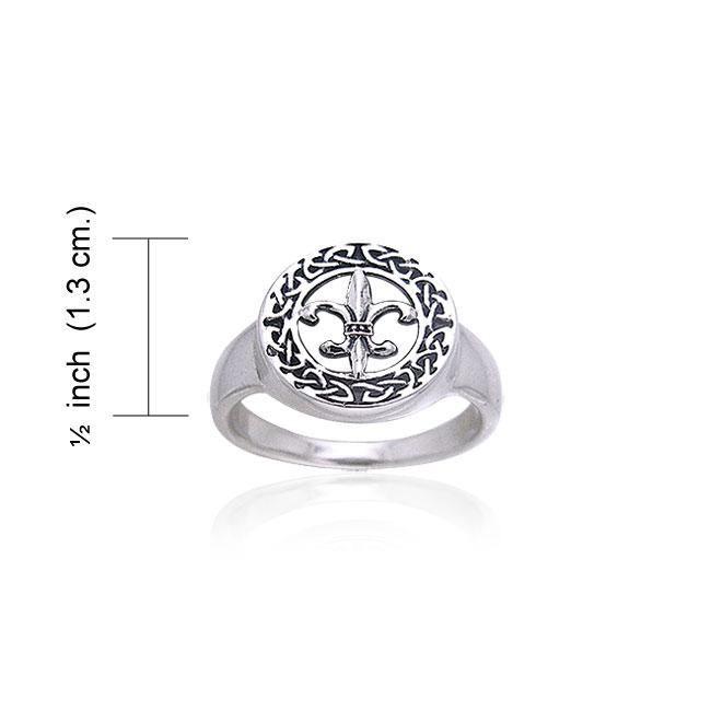 Celtic Fleur De Lis Dainty Ring – 925 Sterling Silver Band, Sizes 4-10, Elegant Filigree Design