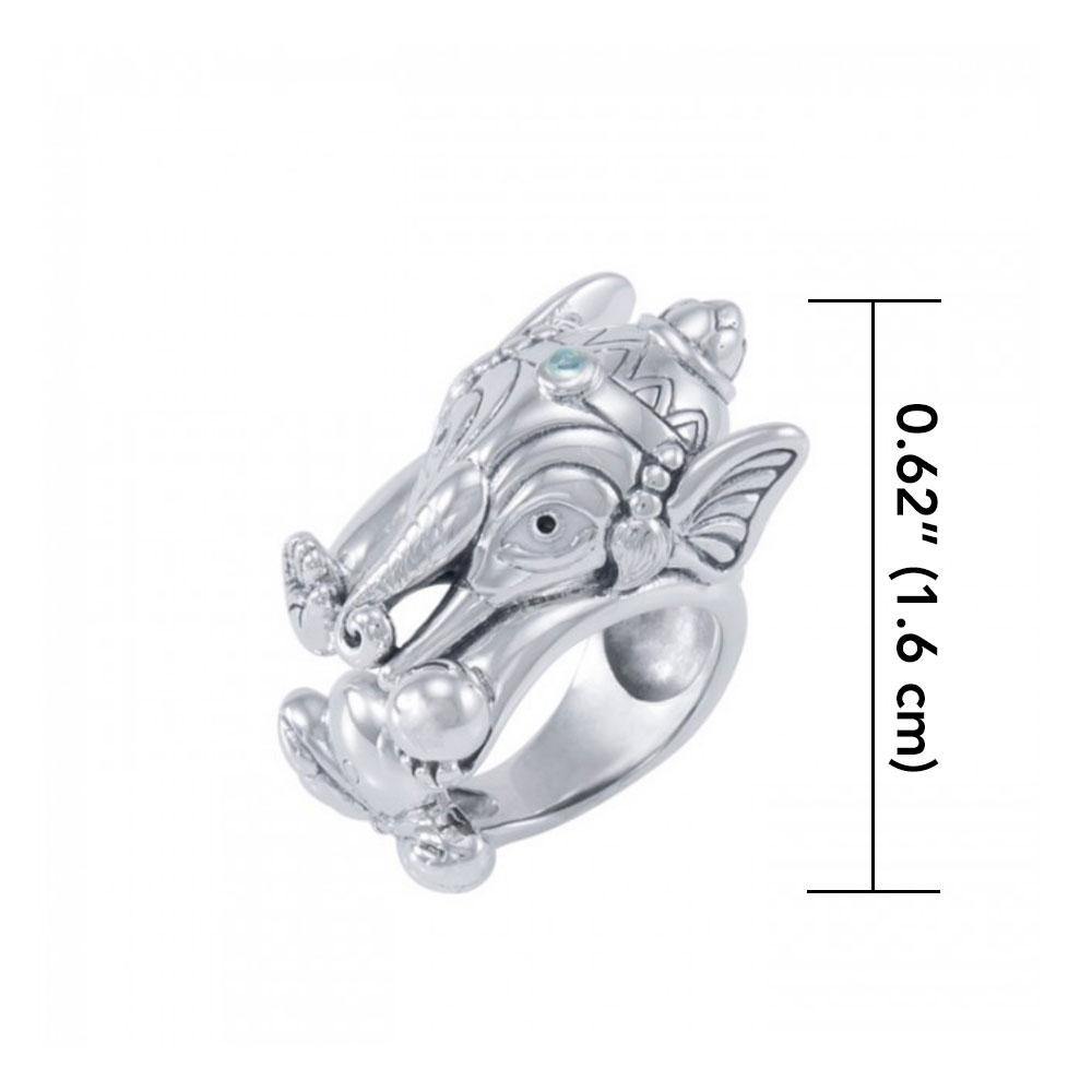 Om Ganesh Silver Ring TRI1647 - Jewelry