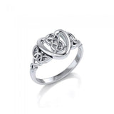 Celtic Heart Sterling Silver Ring TRI1695