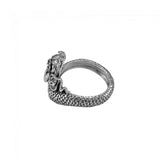 Mermaid Wrap Around Silver Ring with Gemstone TRI1710 - Jewelry