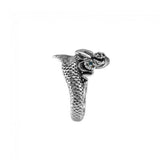 Mermaid Wrap Around Silver Ring with Gemstone TRI1710 - Jewelry