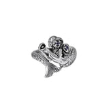 Mermaid Wrap Around Silver Ring with Gemstone TRI1710