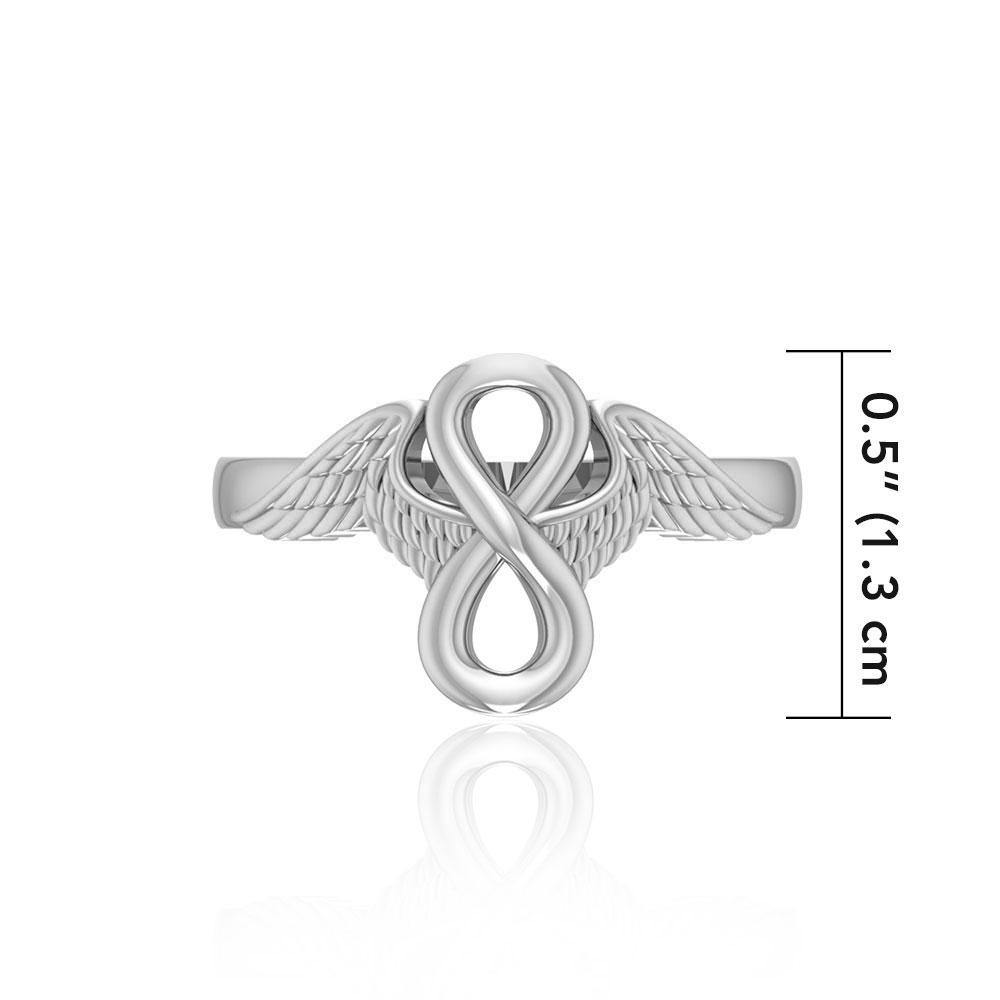 Angel Wings with Infinity Sterling Silver Ring TRI1711 - Jewelry