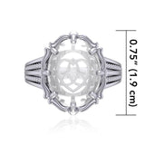 Trinity Heart Sterling Silver Ring with Natural Clear Quartz TRI1714 - Jewelry