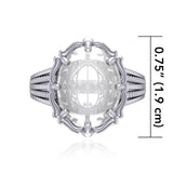 Chalice Well Sterling Silver Ring with Natural Clear Quartz TRI1720 - Jewelry