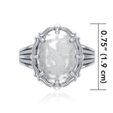 Dragon Sterling Silver Ring with Natural Clear Quartz TRI1724 - Jewelry