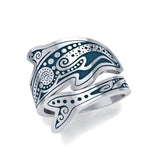 Aboriginal Dolphin  Sterling Silver Spoon Ring TRI1735