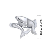 Graceful Bull Whale Silver Ring TRI1766 - Jewelry