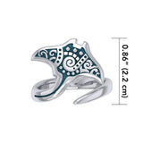 Silver Aboriginal Manta Ray Spoon Ring TRI1774 - Jewelry