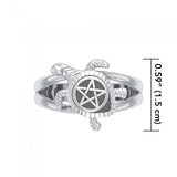 Sea Turtle with Star Silver Ring TRI1783 - Jewelry
