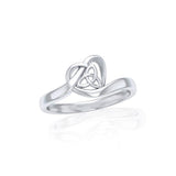 Heart with Celtic Trinity Knot Silve Ring TRI1785 - Jewelry