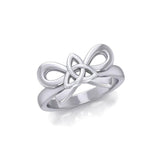 Celtic Trinity Knot on Ribbin Silver Ring TRI1787 - Jewelry