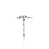 One meaningful step at a time Silver Sea Turtle Floral Filigree Ring TRI1791 - Jewelry