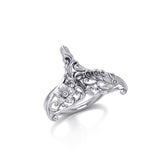 The graceful tale Silver Whale Tail Filigree Ring TRI1793 - Jewelry