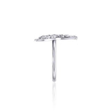 The graceful tale Silver Whale Tail Filigree Ring TRI1793 - Jewelry