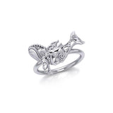 A gift of solitudeSilver Humpback Whale Filigree Ring TRI1795