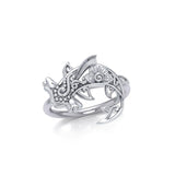 Swim through the endless journey Silver Hammerhead Shark Filigree Ring TRI1796 - Jewelry