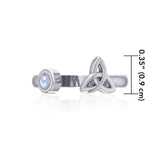 Small Silver Trinity Knot Ring with Gemstone TRI1799 - Jewelry