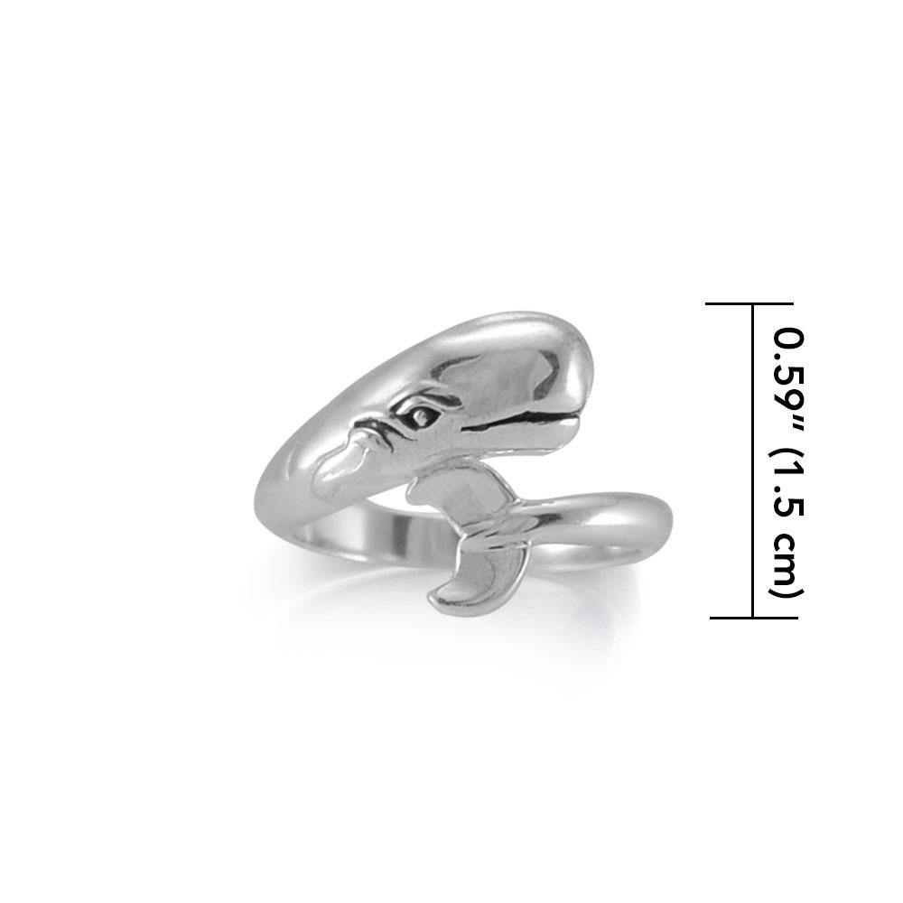 Moby Dick the giant White Sperm Whale Silver Ring TRI1809 - Jewelry