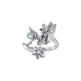 Fairy with Flower Silver Ring with Gemstones TRI1820 - Jewelry