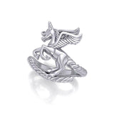 Enchanted Sterling Silver Mythical Unicorn Ring TRI1827