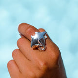 Large Manta Ray Silver Ring TRI1834 - Jewelry