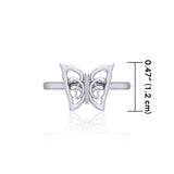 Small Butterfly Silver Ring TRI1866 - Jewelry