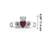 Irish Claddagh Silver Ring with Large Gemstone TRI1901 - Jewelry