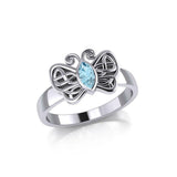 Silver Celtic Butterfly Ring with Marquise Gemstone TRI1907 - Jewelry