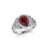 Silver Celtic Trinity Ring with Extra Large Oval Gemstone TRI1909 - Jewelry