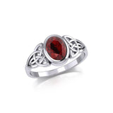 Silver Celtic Ring with Large Oval Gemstone TRI1910 - Jewelry