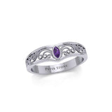 Silver Filigree Millennium Ring with Gemstone TRI1913