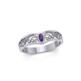 Silver Filigree Millennium Ring with Gemstone TRI1913 - Jewelry