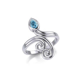 Modern Abstract Silver Ring with Teardrop Gemstone TRI1920 - Jewelry